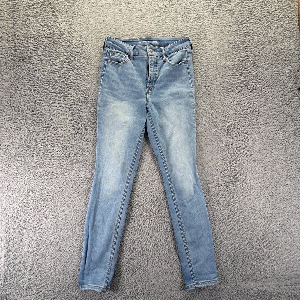 Old Navy Rockstar Jeans Womens 4 Blue Cotton Denim Super Skinny Faded Stretch